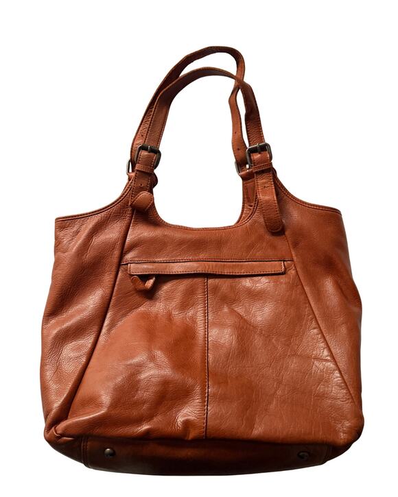 Vilenca Holland Cognac Leather Tote Bag Adjustable Straps Like New